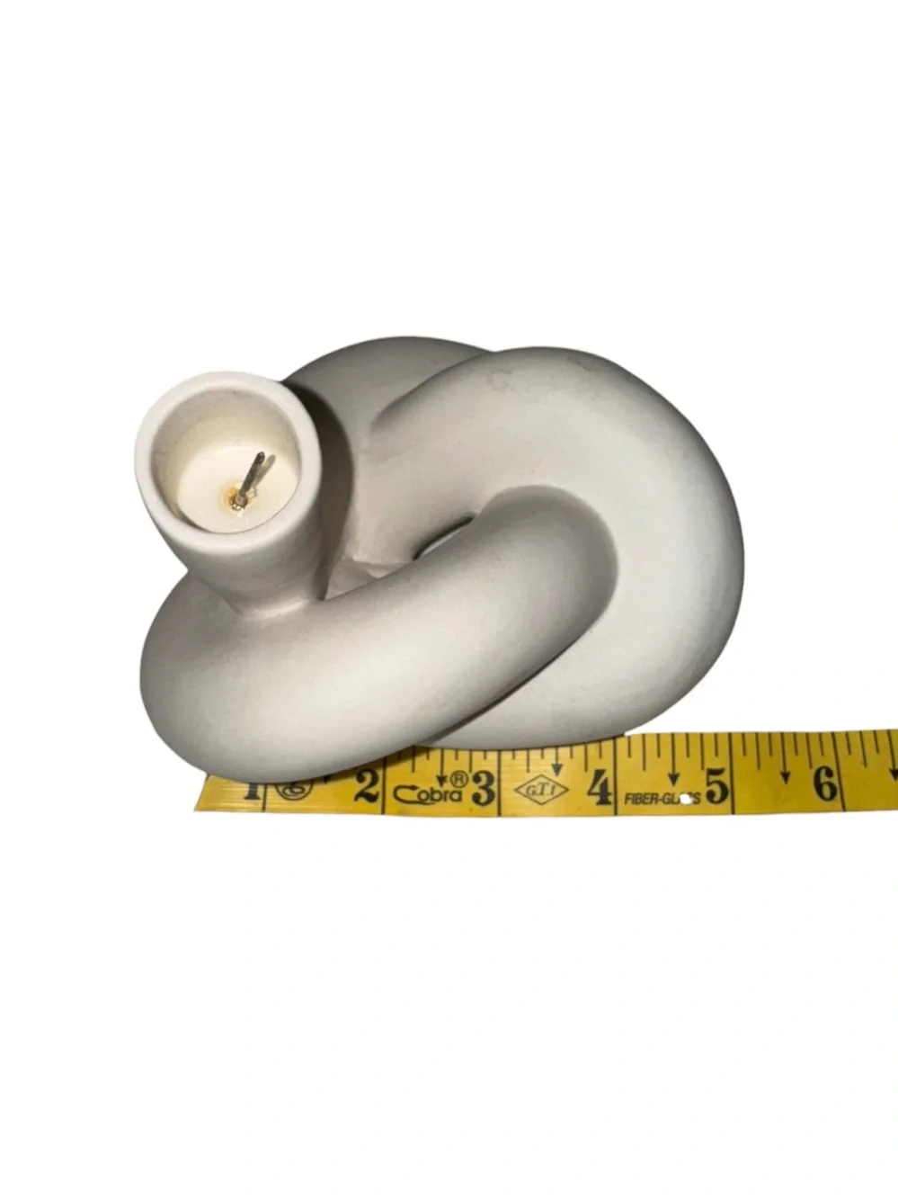 Modern White Ceramic Knot Candelabra